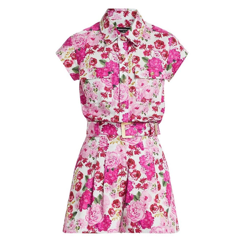 Generation Love Floral Fuchsia Morgan Romper Size 8 - Picture 1 of 5